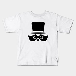 cute raccoon with top hat Kids T-Shirt